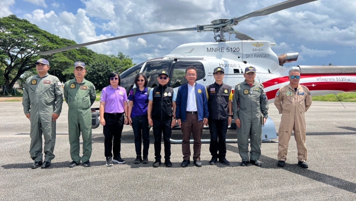 กรมทรัพยากรน้ำ —สทน.1 ปฏิบัติการร่วม บินสำรวจลำนั้ำกก 157 กม. เร่งรัด 