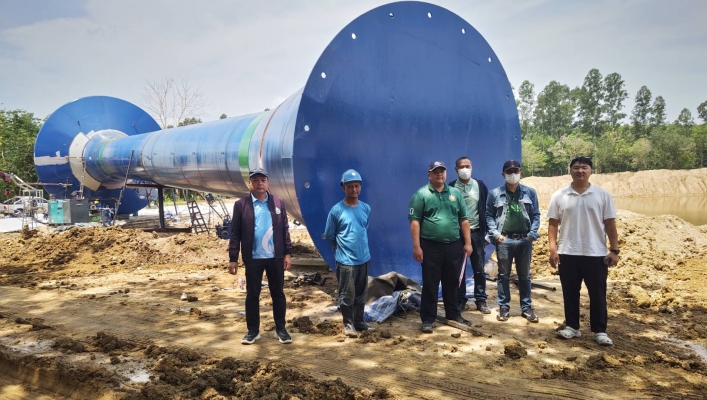สทน.6 ลงพื้นที่ตรวจติดตามการดำเนินงาน โครงการอนุรักษ์ฟื้นฟูพร้อมระบบกระจายน้ำบ้านหัวฝาย หมู่ที่ 21 ตำบลคลองตะเกรา อำเภอท่าตะเกียบ จังหวัดฉะเชิงเทรา