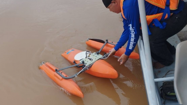 ทส. ทน. สทน.11 ส่วนอุทกวิทยา ตรวจวัดปริมาณน้ำ และตะกอนแม่น้ำโขง อำเภอโขงเจียม จังหวัดอุบลราชธานี
