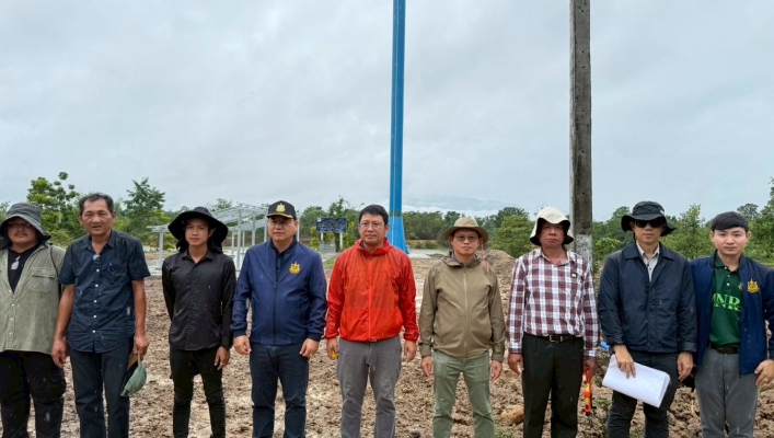 กรมทรัพยากรน้ำ โดย สำนักงานทรัพยากรน้ำที่ 1 ลงพื้นที่เร่งรัด / ติดตาม โครงการก่อสร้าง ระบบกระจายน้ำด้วยพลังงานแสงอาทิตย์สระไร่ดง