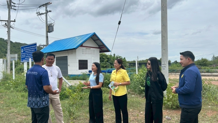 สทน.7 ลงพื้นที่ติดตามและตรวจสอบความเรียบร้อยของโครงการก่อสร้างระบบกระจายน้ำในตำบลธรรมเสน อำเภอโพธาราม จังหวัดราชบุรี