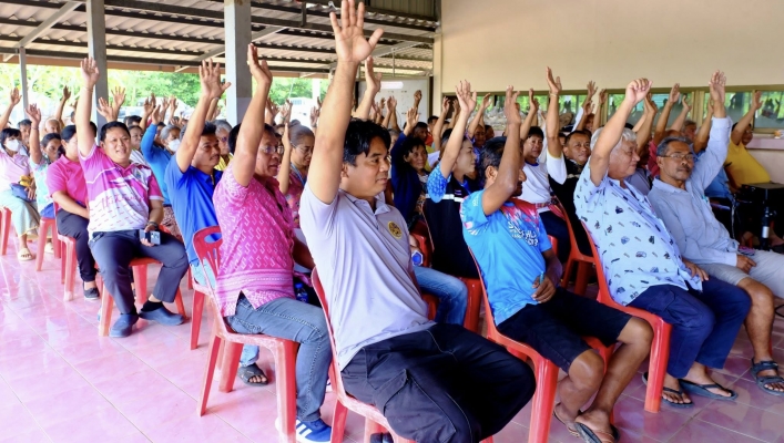 สทน.8  สอน.1 สงขลา จัดรับฟังความคิดเห็นตามระเบียบสำนักนายกรัฐมนตรี ว่าด้วยการรับฟังความคิดเห็นของประชาชน พ.ศ. 2548 โครงการอนุรักษ์ฟื้นฟูคลองควาย ตำบลบางเหรียง อำเภอควนเนียง จังหวัดสงขลา
