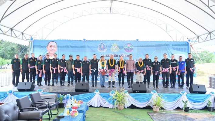 ทส. ทน. สทน.11 ให้การต้อนรับรัฐมนตรีฯ  ปลัดกระทรวงฯ คณะผู้บริหารในสังกัดกระทรวงฯ เปิดโครงการอนุรักษ์ฟื้นฟูแหล่งน้ำห้วยเรือ (แก้มลิง) อำเภอเขื่องใน จังหวัดอุบลราชธานี