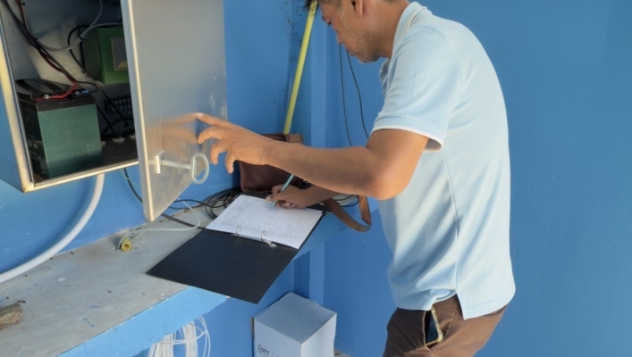 ทส. ทน. สทน.11 ส่วนอุทกวิทยา ตรวจสอบและบำรุงรักษาสถานีอุตุ-อุทกวิทยาแม่น้ำโขง