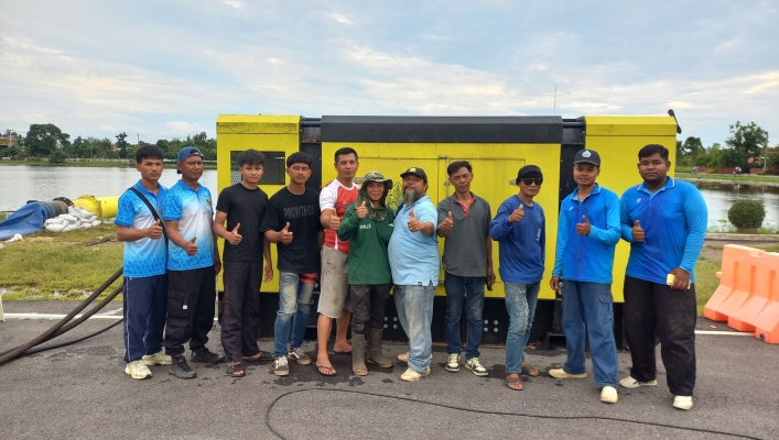 กรมทรัพยากรน้ำ โดย สำนักงานทรัพยากรน้ำที่ 5 ติดตั้งเครื่องสูบน้ำ เพื่อป้องกันและแก้ไขปัญหาอุทกภัย ตำบลด่านขุนทด อำเภอด่านขุนทด จังหวัดนครราชสีมา