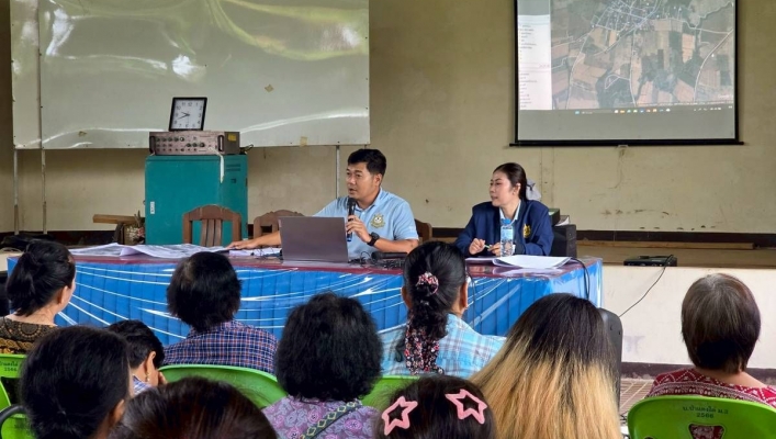 สทน.9 จัดประชุมรับฟังความคิดเห็นของประชาชนฯ ตามระเบียบสำนักนายกรัฐมนตรีฯ พ.ศ.2548 โครงการอนุรักษ์ฟื้นฟูเครือข่ายน้ำยม-หนองใหม่-หนองเก่า (แก้มลิงยมหลง) พร้อมระบบกระจายน้ำด้วยพลังงานแสงอาทิตย์ หมู่ที่ 3 บ้านป่าแดงใต้ ต.แดนชุมพล อ.สอง จ.แพร่
