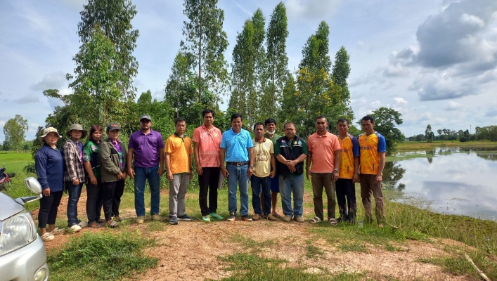 กรมทรัพยากรน้ำ โดย สำนักงานทรัพยากรน้ำที่ 5 สำรวจพื้นที่ติดตั้งเครื่องสูบน้ำ เพื่อเร่งกักเก็บน้ำดิบเข้าระบบประปาหมู่บ้าน ตำบลผไทรินทร์ อำเภอลำปลายมาศ จังหวัดบุรีรัมย์