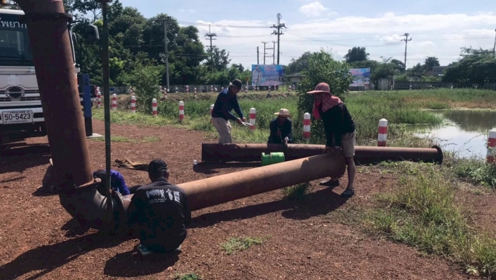สทน.7 ติดตั้งเครื่องสูบน้ำรับมือฝนตกหนัก บรรเทาปัญหาน้ำท่วมขังในพื้นที่ตำบลต้นตาล จังหวัดสุพรรณบุรี