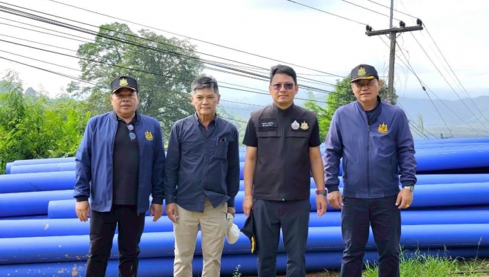 กรมทรัพยากรน้ำ โดย สำนักงานทรัพยากรน้ำที่ 1 ลงพื้นที่เร่งรัด/ติดตาม โครงการก่อสร้างระบบกระจายน้ำม่อนหินเหล็กไฟ