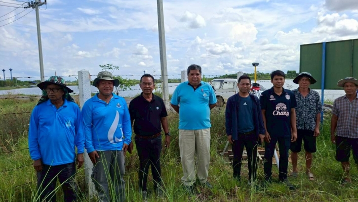 สทน.6 เข้าดำเนินการสำรวจสภาพภูมิประเทศ โครงการก่อสร้างระบบกระจายน้ำด้วยพลังงานแสงอาทิตย์หนองแขนนาง ตำบลวังดาล อำเภอกบินทร์บุรี จังหวัดปราจีนบุรี
