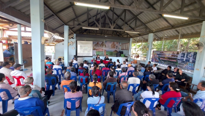 สทน.9 จัดประชุมรับฟังความคิดเห็นของประชาชนตามระเบียบสำนักนายกรัฐมนตรีฯ พ.ศ.2548 โครงการก่อสร้างฝายลำน้ำมวบ สนับสนุนพื้นที่การเกษตรในเขตพื้นที่ คทช. ม.4 ต.ป่าแลวหลวง อ.สันติสุข จ.น่าน