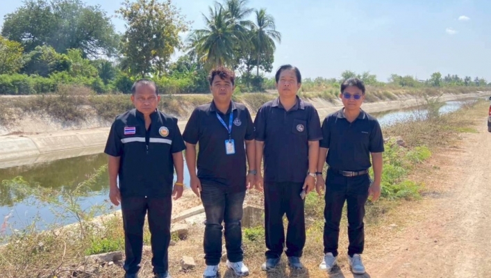 สำนักงานทรัพยากรน้ำที่ 5 สำรวจพื้นที่ติดตั้งเครื่องสูบน้ำ เพื่อเติมแหล่งน้ำดิบสำหรับผลิตประปาหมู่บ้าน ณ เขตพื้นที่ตำบลสีมุม อำเภอเมืองนครราชสีมา จังหวัดนครราชสีมา