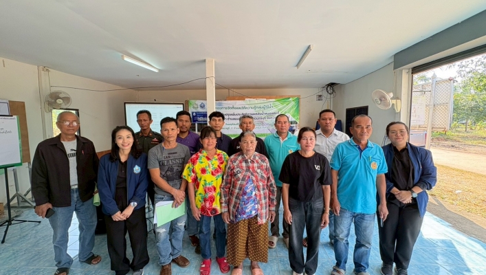 สทน.6 ดำเนินการจัดโครงการจัดตั้งและให้ความรู้กลุ่มผู้ใช้น้ำโครงการปรับปรุงเพิ่มประสิทธิภาพแหล่งน้ำหนองตะเข้ พร้อมระบบกระจายน้ำ ตำบลนนทรี อำเภอกบินทร์บุรี จังหวัดปราจีนบุรี