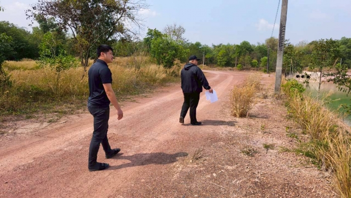 สทน.6 เข้าดำเนินการสำรวจความเหมาะสม โครงการอนุรักษ์ฟื้นฟูและเพิ่มประสิทธิภาพแหล่งน้ำ ในเขตพื้นที่สาธารณประโยชน์เนินเหล่าสูง ตำบลนาหินลาด อำเภอปากพลี จังหวัดนครนายก