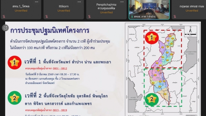 กรมทรัพยากรน้ำ โดย สำนักงานทรัพยากรน้ำที่ 1 ร่วมประชุมพิจารณารายงานการเริ่มงาน (Inception Report) โครงการศึกษาจัดทำแผนแม่บทการบริหารจัดการทรัพยากรน้ำ ในเขตลุ่มน้ำยม ปรับปรุงช่วงที่ 1 (พ.ศ.2566-2580)
