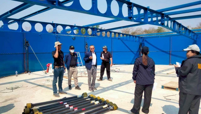 สทน.7 ร่วมกับ ป.ป.ช. ลงพื้นที่ติดตามโครงการก่อสร้างระบบกระจายน้ำฯ ในจังหวัดกาญจนบุรี