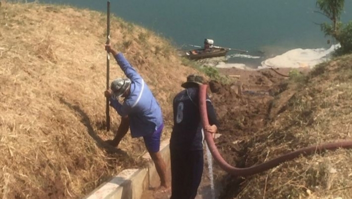 ทส. ทน. สทน.11 ส่วนอุทกวิทยา ซ่อมบำรุงรักษาสถานีอุทกวิทยาแม่น้ำโขง