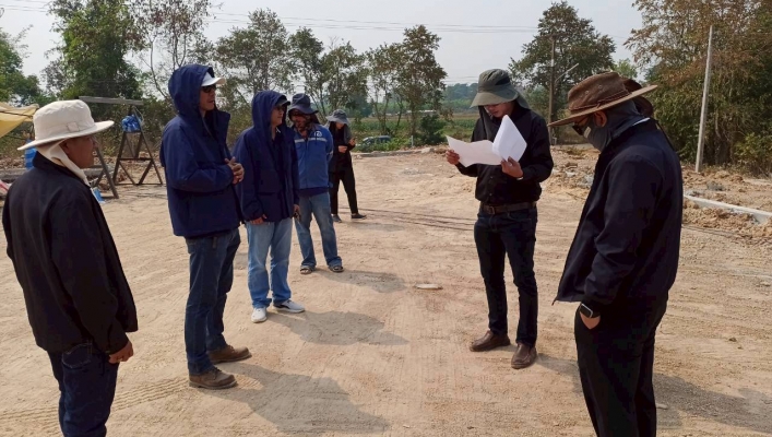 ทส. ทน. สทน.11 ส่วนพัฒนาและฟื้นฟูแหล่งน้ำ ลงพื้นที่ติดตามการดำเนินงาน โครงการก่อสร้างระบบกระจายน้ำด้วยพลังงานแสงอาทิตย์แหล่งน้ำร่องพาดา บ้านเสาเล้า หมู่ที่ 9 ตำบลตบหู อำเภอเดชอุดม จังหวัดอุบลราชธานี