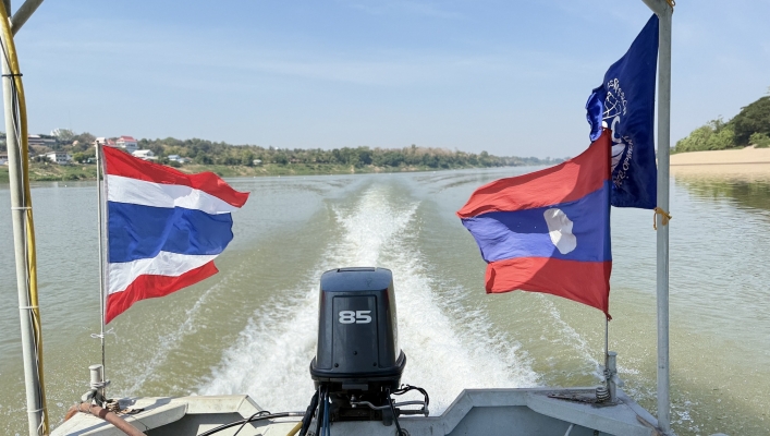 ทส. ทน. สทน.11 ส่วนอุทกวิทยา ตรวจวัดปริมาณน้ำ และตะกอนแม่น้ำโขง อำเภอโขงเจียม จังหวัดอุบลราชธานี