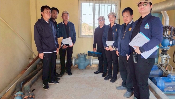 สทน.6 ลงพื้นที่ในการดำเนินการร้อยลวดประทับตราเม็ดตะกั่วกับเครื่องมือวัดปริมาณน้ำของ บริษัท ไฮเทค กบินทร์ โลจิสติกส์ จำกัด ในพื้นที่ตำบลลาดตะเคียนอำเภอกบินทร์บุรี จังหวัดปราจีนบุรี ซึ่งได้รับอนุญาตให้ใช้น้ำประเภทที่ 2 โดยดึงน้ำจากบึงโคกมะม่วง มาใช้เพื่อการ