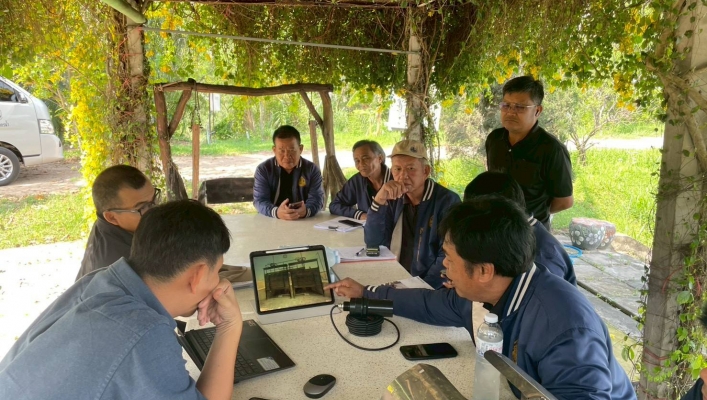 สทน.6 ลงพื้นที่ในการดำเนินการร้อยลวดประทับตราเม็ดตะกั่วกับเครื่องมือวัดปริมาณน้ำของบริษัท คุณาแอสเซท คอนสตรัคชั่น จำกัด