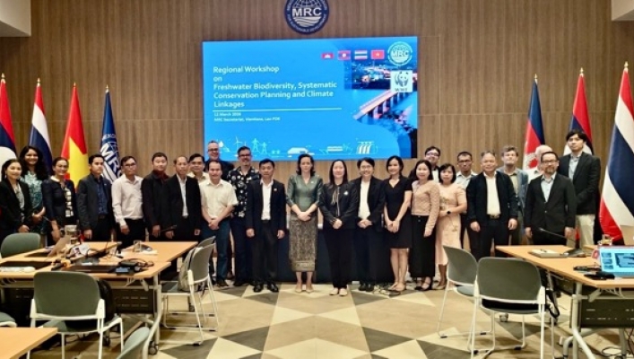 กอน. เข้าร่วมการประชุมระดับภูมิภาคเรื่อง Regional Workshop on Freshwater Biodiversity, Systematic Conservation Planning and Climate linkages ณ สำนักงานเลขาธิการคณะกรรมการแม่น้ำโขงแห่งชาติ (MRC) นครหลวงเวียงจันทน์ สปป. ลาว