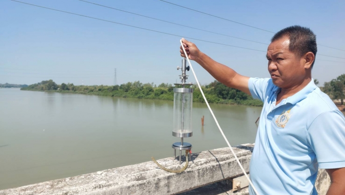 ทส. ทน. สทน.11 ส่วนอุทกวิทยา ติดตามตรวจสอบคุณภาพน้ำ แม่น้ำมูล  สถานีบ้านบัวเทิง อำเภอสว่างวีระวงศ์ จังหวัดอุบลราชธานี