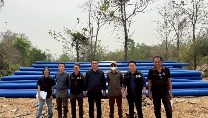 กรมทรัพยากรน้ำ โดย สำนักงานทรัพยากรน้ำที่ 1 ลงพื้นที่เร่งรัด/ติดตาม โครงการก่อสร้างระบบส่งน้ำเพิ่มประสิทธิภาพสระเก็บน้ำห้วยหยุด พร้อมระบบกระจายน้ำด้วยพลังงานแสงอาทิตย์