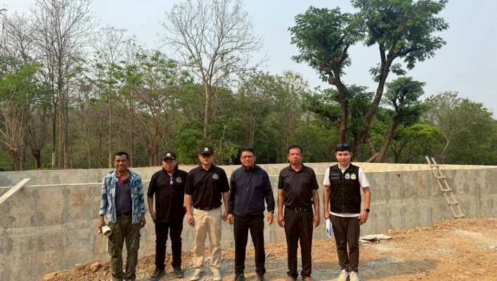 กรมทรัพยากรน้ำ โดย สำนักงานทรัพยากรน้ำที่ 1 ลงพื้นที่เร่งรัด/ติดตาม โครงการก่อสร้างทำนบดินพร้อมระบบกระจายน้ำลำห้วยแม่ออน