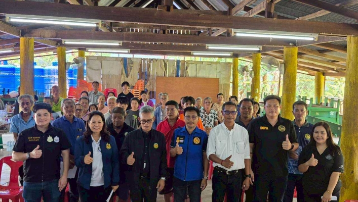 สทน.7 จัดประชุมเชิงปฏิบัติการรับฟังความคิดเห็นของประชาชน สำหรับโครงการก่อสร้างระบบกระจายน้ำบ้านท่ามะเดื่อ หมู่ที่ 1 ตำบลห้วยเขย่ง อำเภอทองผาภูมิ จังหวัดกาญจนบุรี