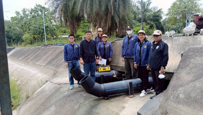 สทน.6 ลงพื้นที่ในการดำเนินการร้อยลวดประทับตราเม็ดตะกั่วกับเครื่องมือวัดปริมาณน้ำของบริษัท คุณาแอสเซท คอนสตรัคชั่น จำกัด