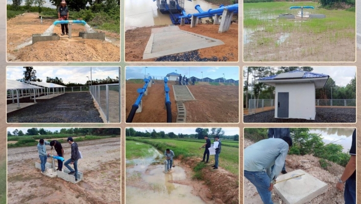 ทส. ทน. สทน.11 ลงพื้นที่ตรวจติดตามโครงการก่อสร้างระบบกระจายน้ำด้วยพลังงานแสงอาทิตย์บุ่งส้มกุ้ง