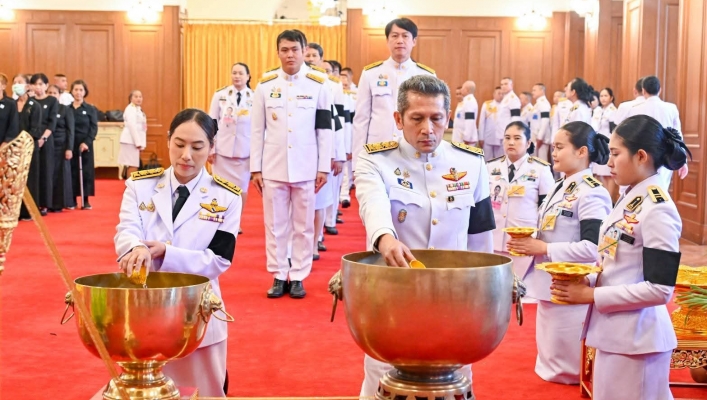 กรมทรัพยากรน้ำ ถวายน้ำสรงและถวายสักการะพระศพ สมเด็จพระเจ้าลูกเธอ เจ้าฟ้าพัชรกิติยาภาฯ