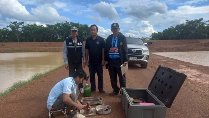 สทน.3 ลงพื้นที่ตรวจติดตามผลการดำเนินงาน โครงการบำรุงรักษาแหล่งน้ำเพิ่มประสิทธิภาพอ่างเก็บน้ำ วังเดือนห้า