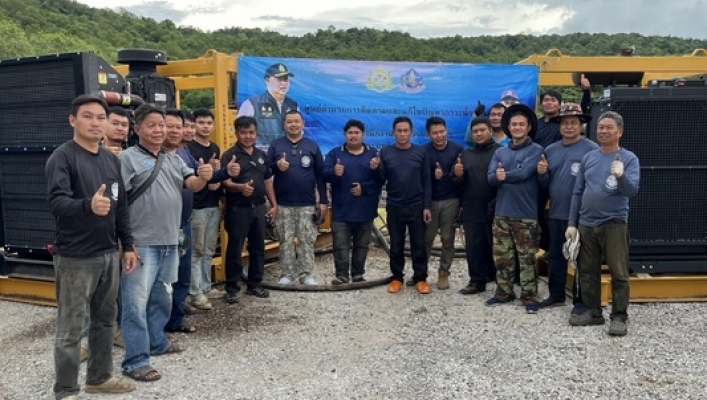 สทน.3 ดำเนินการติดตั้งเครื่องสูบน้ำ ขนาด 24 นิ้ว จำนวน 1 เครื่อง และขนาด 42 นิ้ว จำนวน 1 เครื่อง เพื่อเตรียมสูบพร่องน้ำที่อ่างเก็บน้ำน้ำเลย