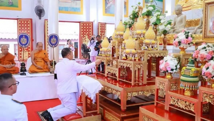 สทน.10 ร่วมพิธีเจริญพระพุทธมนต์และทำบุญตักบาตร ถวายเป็นพระกุศล เนื่องในโอกาสฉลองพระชนมายุ 99 พรรษา สมเด็จพระสังฆราชฯ ณ จังหวัดสุราษฎร์ธานี