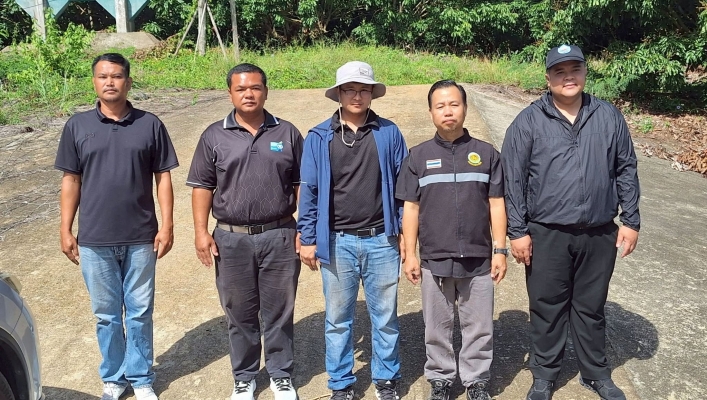 สทน.6 ลงพื้นที่ดำเนินการสำรวจความเหมาะสมโครงการปรับปรุงเพิ่มประสิทธิภาพอ่างเก็บน้ำบ้านป่าข้าวโพดและฝายลุงยิ่ง บ้านป่าข้าวโพด จังหวัดจันทบุรี
