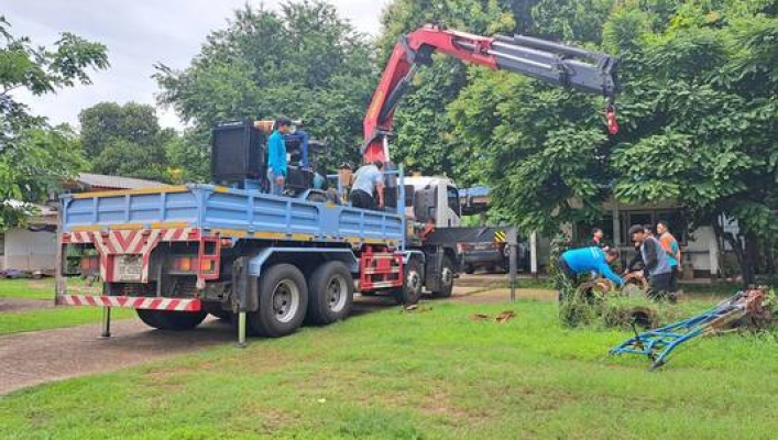 สทน.3 ดำเนินการเก็บเครื่องสูบน้ำที่ส่วนอุทกวิทยาที่ 1 หนองคาย จังหวัดหนองคาย ขนาด 12 นิ้ว จำนวน 1 เครื่อง