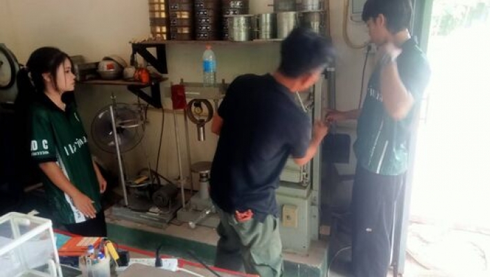 สทน.3 ทดสอบคุณภาพวัสดุ โครงการปรับปรุงเพิ่มประสิทธิภาพแหล่งน้ำห้วยต้าย