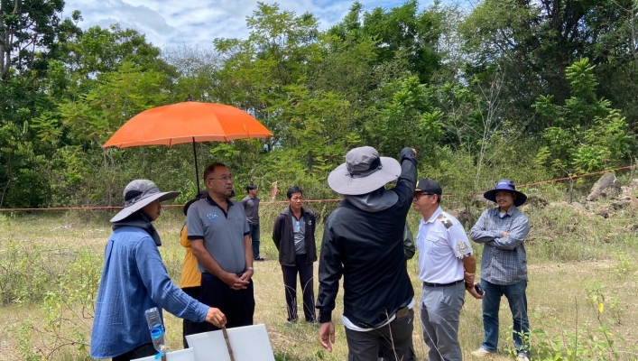 ​สทน.7 ลงพื้นที่ร่วมกับโครงการชลประทานราชบุรี ตรวจสอบพื้นที่โครงการก่อสร้างระบบกระจายน้ำ ในพื้นที่จังหวัดราชบุรี