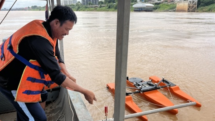 สทน.3 สำรวจปริมาณน้ำ  และตะกอนแม่น้ำโขง  พื้นที่จังหวัดหนองคาย
