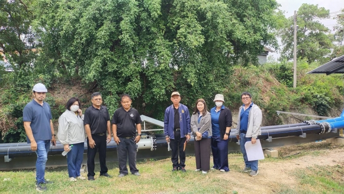 สทน.6 ลงพื้นที่ในการดำเนินการร้อยลวดประทับตราเม็ดตะกั่วกับเครื่องมือวัดปริมาณน้ำของบริษัท อีสเทิร์น ไทย คอนซัลติ้ง (1992) จำกัด