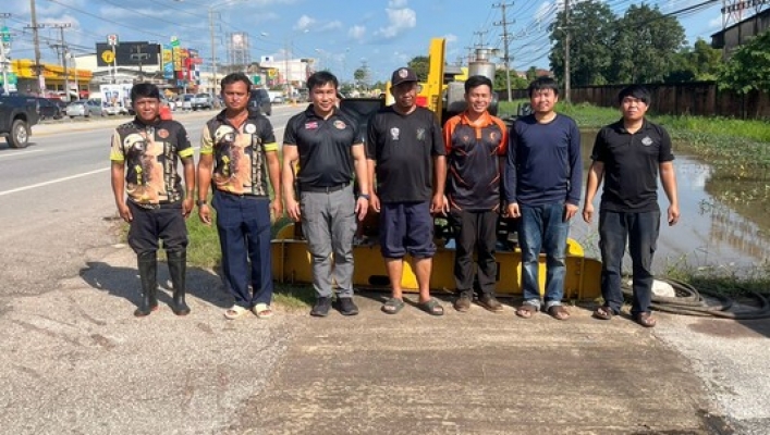 สทน.3 ดำเนินการติดตั้งเครื่องสูบน้ำ ขนาด 12 นิ้ว จำนวน 1 เครื่อง เพื่อสูบน้ำแก้ไขปัญหาน้ำท่วมขัง ในพื้นที่ชุมชนบ้านโนนขมิ้น